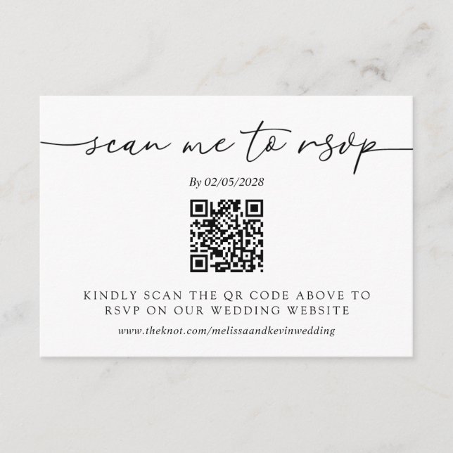 Wedding RSVP QR Code Response Card (Front)