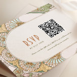 Wedding RSVP QR Code Vintage Art Nouveau Mucha Invitation<br><div class="desc">Art Nouveau Vintage wedding RSVP card by Alphonse Mucha in a floral, romantic, and whimsical design. Victorian flourishes complement classic art deco fonts. Please enter your website URL and personal data, and you're done. If you wish to change the design further, simply click the blue "Customize It" button. Thank you...</div>