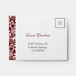 Wedding RSVP Return to Sender Envelope Maroon