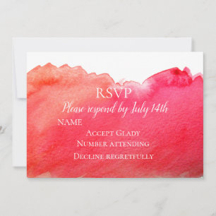 Wedding RSVP ruby red boho modern watercolor Invitation