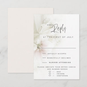 Wedding RSVP Rustic Watercolor Peach Blossoms Card