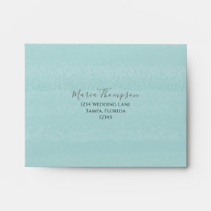 Wedding RSVP Simple Minimalist Beach Turquoise Envelope