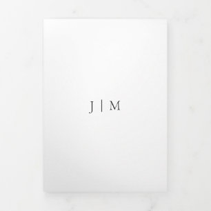 Wedding Rsvp Simple White Formal Tri-Fold Card