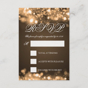 Wedding RSVP Sparkling Lights Gold