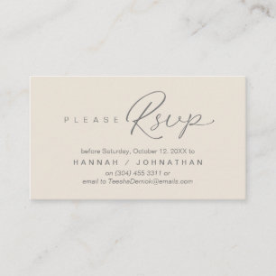 Wedding RSVP via Phone or email respond Enclosure Card