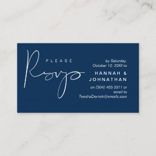 Wedding RSVP via Phone or email respond Enclosure Card