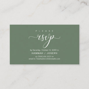 Wedding RSVP via Phone or email respond Enclosure Card