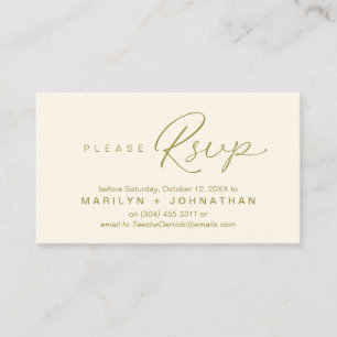 Wedding RSVP via Phone or email respond Enclosure Card