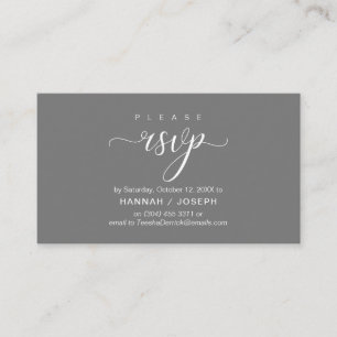 Wedding RSVP via Phone or email respond Enclosure Card