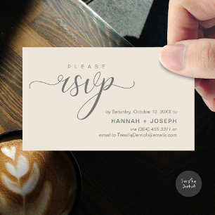 Wedding RSVP via Phone or email respond Enclosure Card