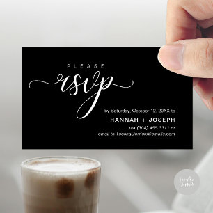 Wedding RSVP via Phone or email respond Enclosure Card