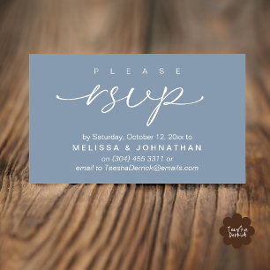 Wedding RSVP via Phone or email respond Enclosure Card