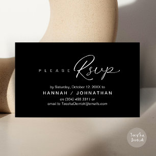 Wedding RSVP via Phone or email respond Enclosure Card
