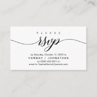 Wedding RSVP via Phone or email respond