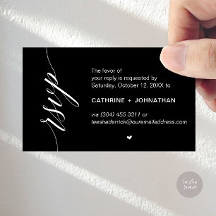 Wedding RSVP via Text Message or Email, Reminder Enclosure Card