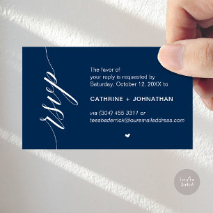 Wedding RSVP via Text Message or Email, Reminder Enclosure Card