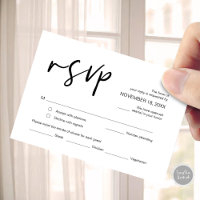 Wedding RSVP, with meal options, respond 