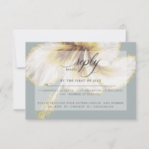 Wedding RSVP   Yellow Watercolor Hibiscus Flower