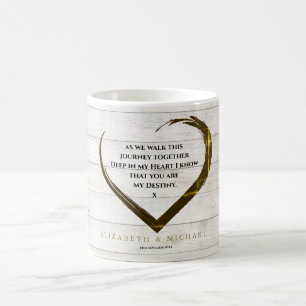 Wedding Rustic Simple Heart Love Quote Coffee Mug