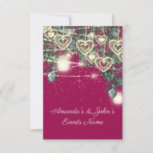 Wedding Rustic Wood Gold Berry Anniversary Invitation