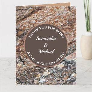 Wedding Rustic Woodgrain Guest Thank You Card