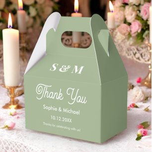 Wedding Sage Green Bride Groom  Favor Box