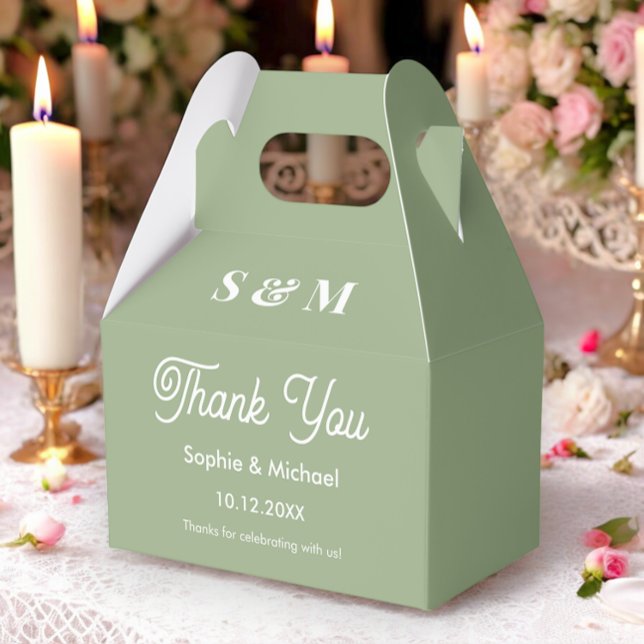 Wedding Sage Green Bride Groom  Favor Box (Creator Uploaded)