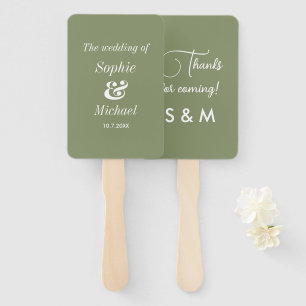 Wedding Sage Green Ceremony Fans