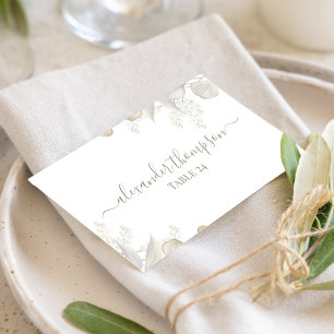 Wedding Sage Green Greenery Reception Seating Place Card