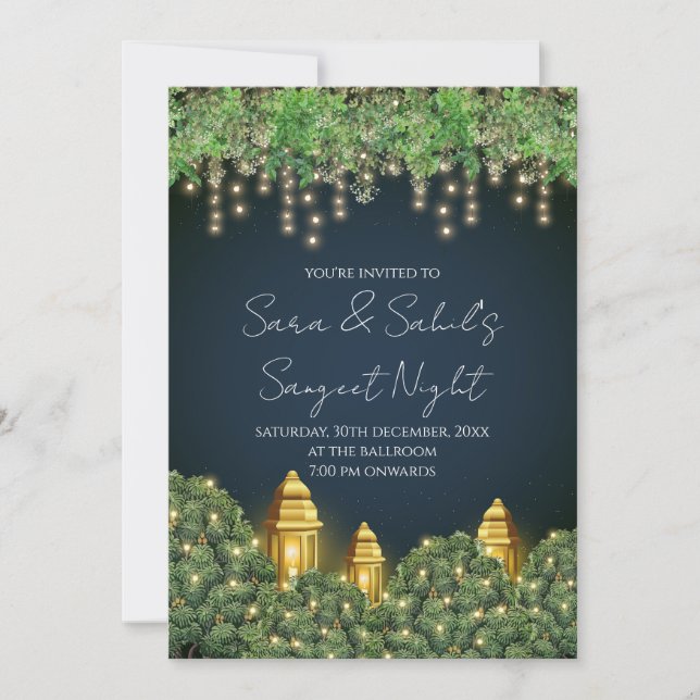 Wedding Sangeet invite & Digital Sangeet invites (Front)