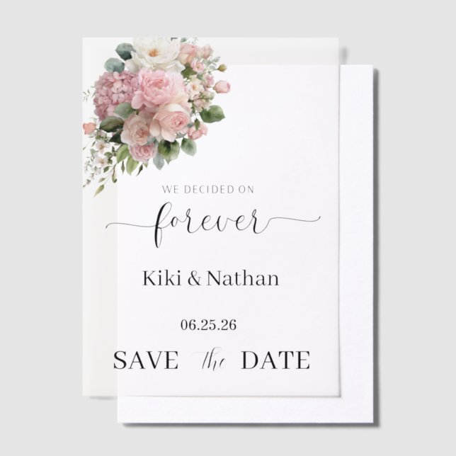 Wedding Save Date Vellum Overlay Invitations (Offset)
