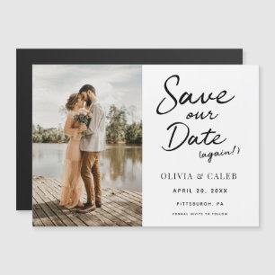 Wedding Save our Date Again Magnetic Magnetic Invitation