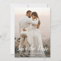Wedding Save the Date 2 Photos Pretty Script Font