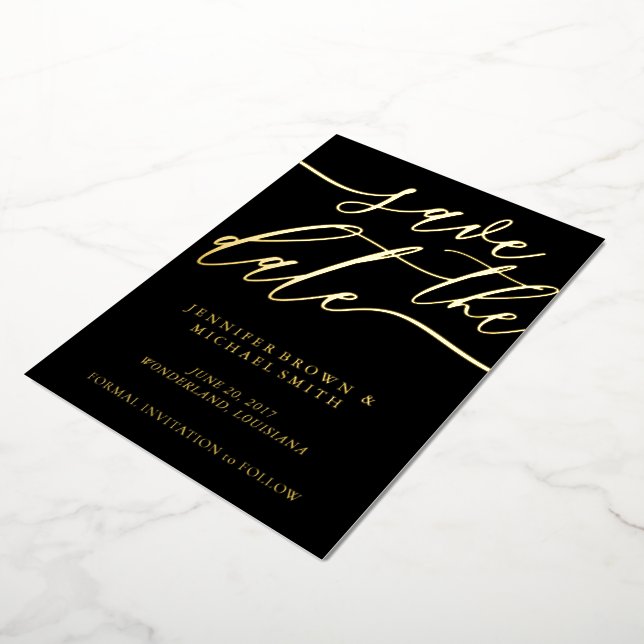 Wedding Save the Date black script (Rotated)