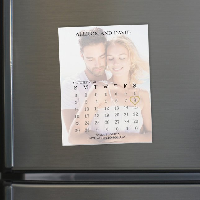 Wedding Save the Date Calendar Photo 6 Row Magnet (Creator Uploaded)