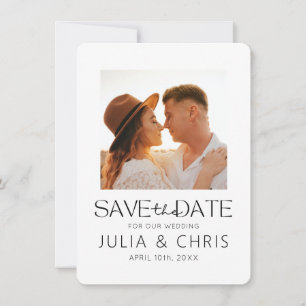 Wedding Save the Date Card with Photo Vellum