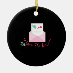 Wedding Save The Date Ceramic Ornament