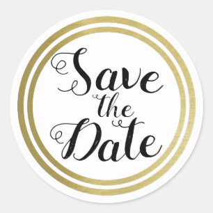 wedding SAVE the DATE  Classic Round Sticker
