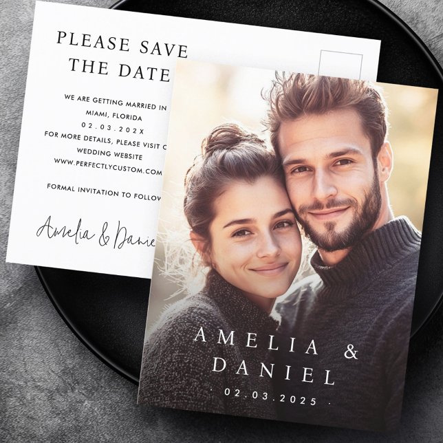 Wedding save the date custom photo postcard (Wedding save the date custom photo postcard)
