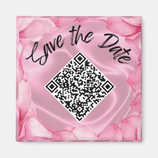 Wedding Save the Date Custom QR Code Magnet