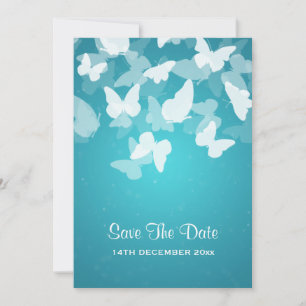 Wedding Save The Date Elusive Butterflies Blue