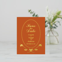 Wedding Save the Date Foil Invitation Postcard