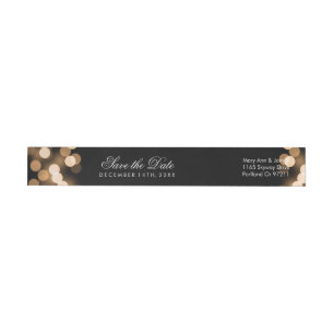 Wedding Save The Date Gold Hollywood Glam Wrap Around Label