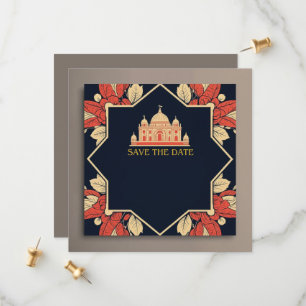 Wedding save the date Indian theme invitation