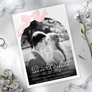 Wedding Save the Date Invitation   Bow Photo