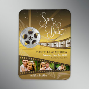 Wedding Save the Date Magnets   Movie Reel
