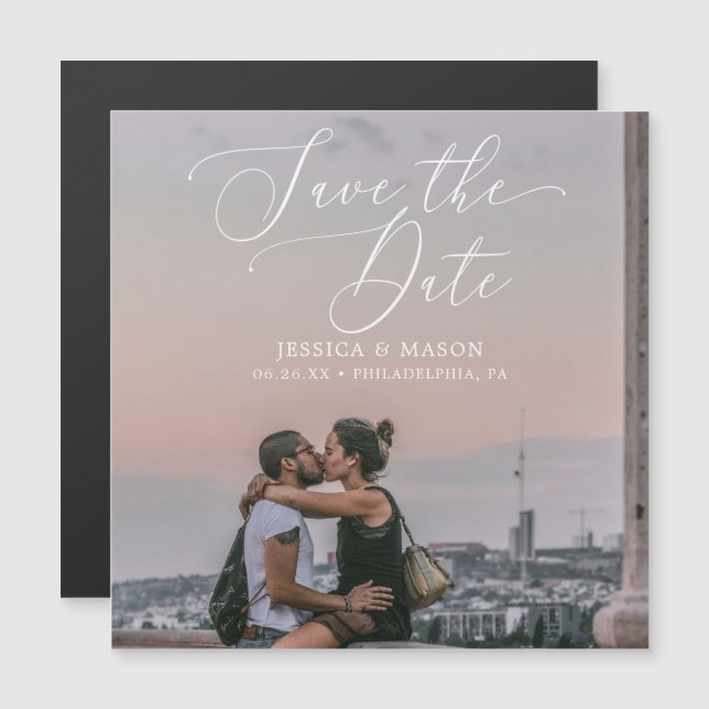 Wedding Save The Date Magnets with Photo (Front/Back)