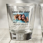 Wedding Save the Date Photo Custom Shot Glass<br><div class="desc">A fun unique save the date for your special day,  this custom shot glass features "save the date" in bold modern typography on top of your photo (you can personalize this to something similar in length). Add your first names in a trendy script and wedding date and location below.</div>