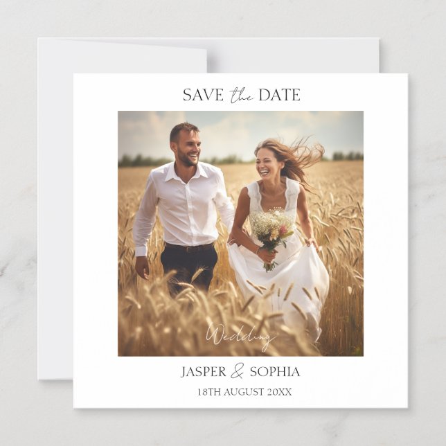 Wedding Save the Date Photo Magnetic Card (Front)