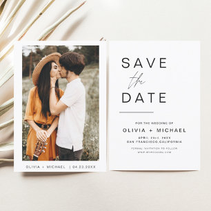 Wedding Save the Date Photo Minimalist